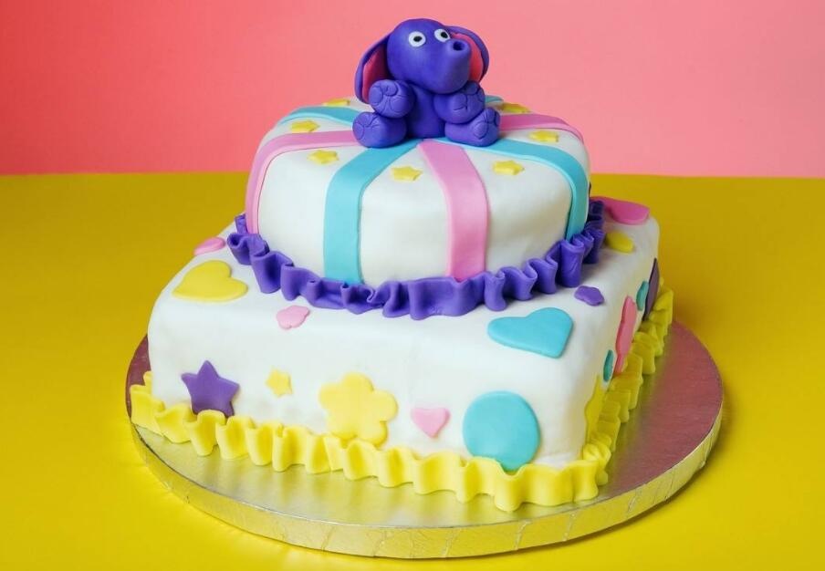 女孩生日蛋糕网红款可爱儿童 儿童生日双层悬浮蛋糕款式