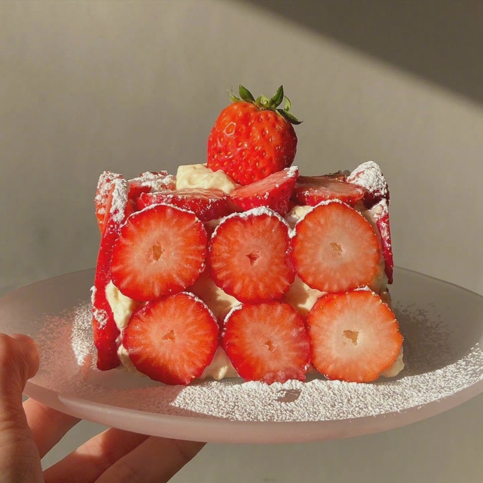 吃货王夕夕冰皮蛋糕草莓味 oriental东方人草莓味蛋糕