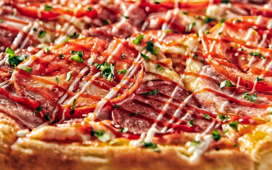 焦香四溢披萨做法 披萨菜单图片素材