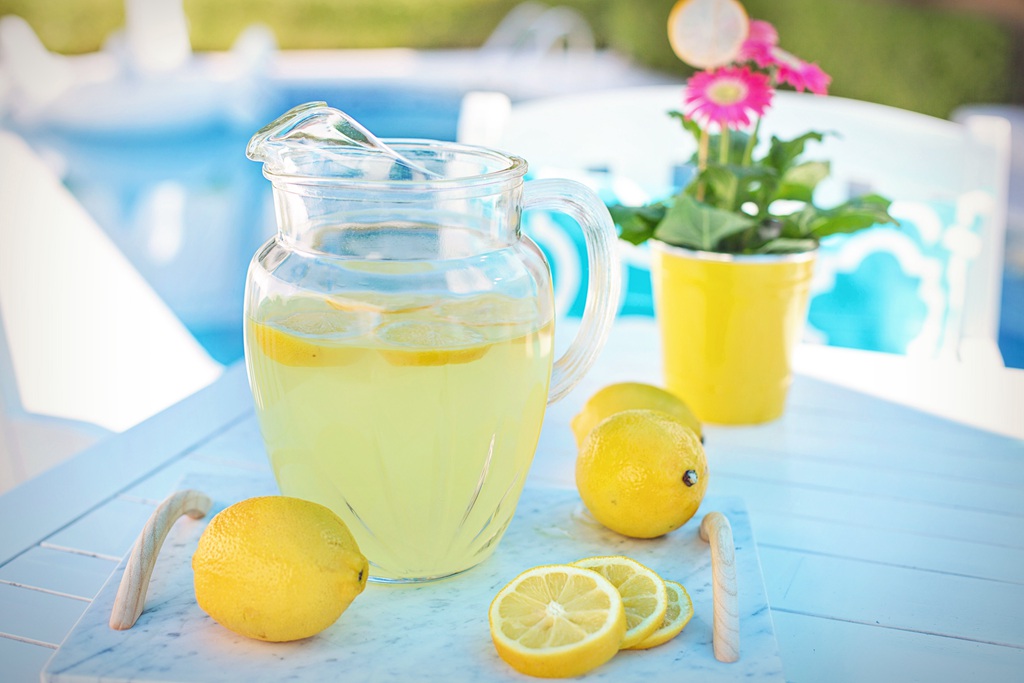 柠檬水，柠檬片，杯子，唯美小清新柠檬果水系列高清静物摄影美图